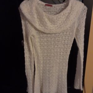 Anthropolog  White Open Knit Mohair Blend Sweater